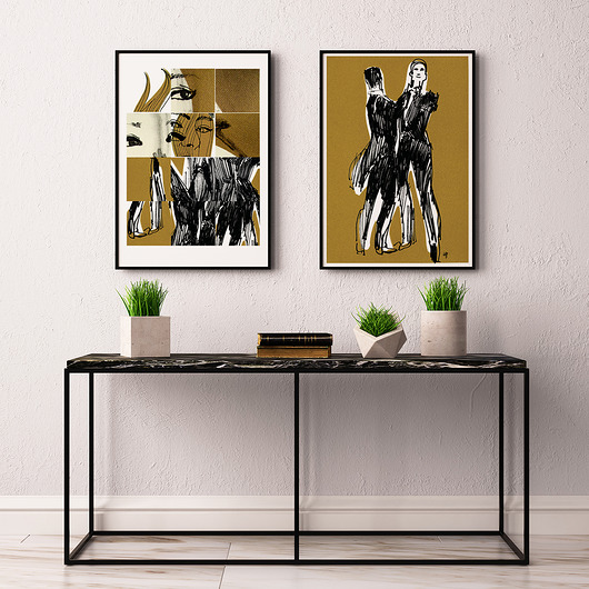 KOMPLET A2,2 x autorska ilustracja giclee. Ela Gadek