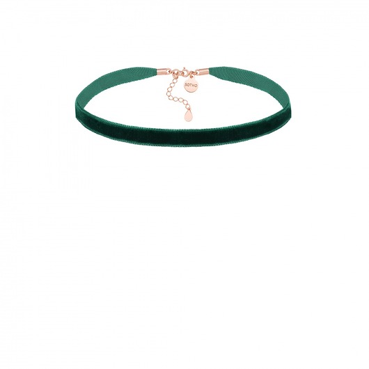 Szmaragdowy aksamitny choker z zapięciem SOTHO