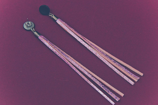 SKÓRZANE KOLCZYKI sparkling rose SOPLE NOMAD ACCESSORIES