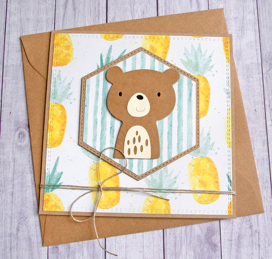 kartki scrapbooking MIŚ ananasek : kartka uniwersalna