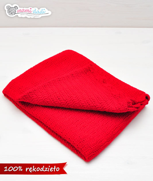 kocyk dziecięcy czerwony - hand made Mamidadi