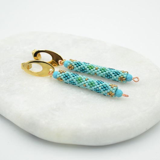 kolczyki - inne Turquoise tubes