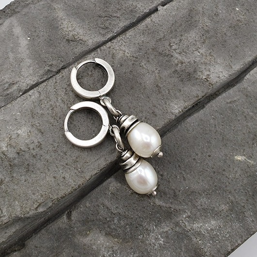 kolczyki z kamieniami Kolczyki Perły - white I