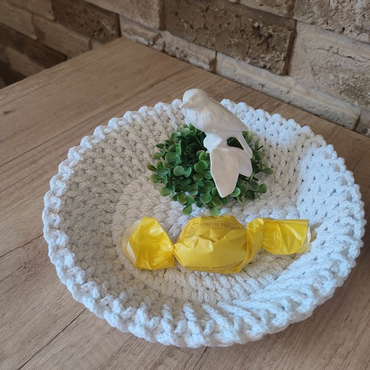 kosze do przechowywania Koszyk okrągły ze sznurka 17cmx7cm