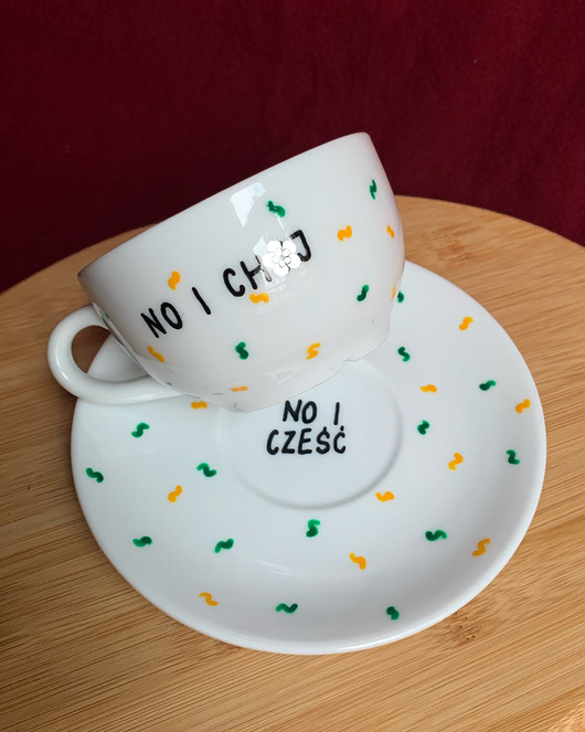 filiżanki Filiżanka ze spodkiem No i ch*j