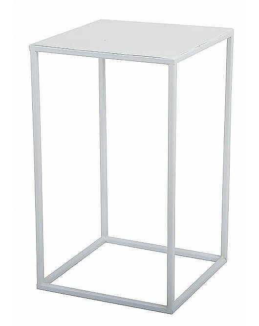 Kwietnik Metalowy Stojący Loft 40 cm Biały MIA home