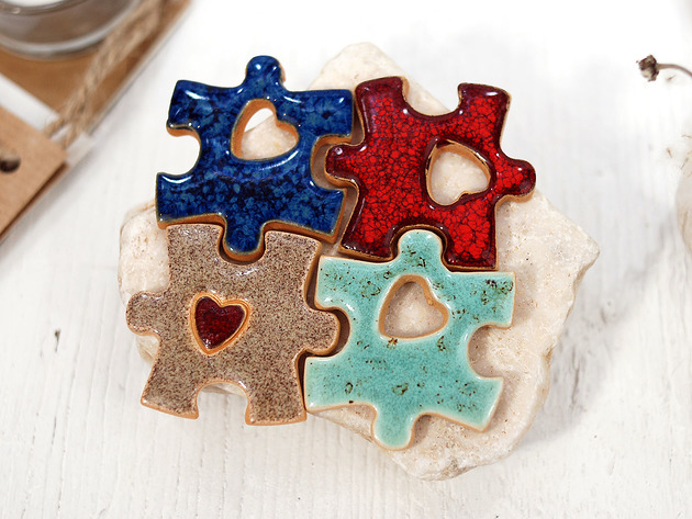 1  magnes na lodówkę puzzel (kolor do wyboru) 10FingersArt