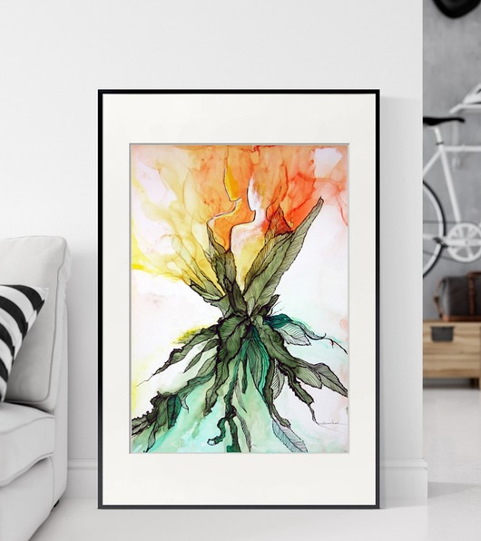 obraz 50 x 70 cm  wykonany ręcznie, abstrakcja Krystyna Siwek Art