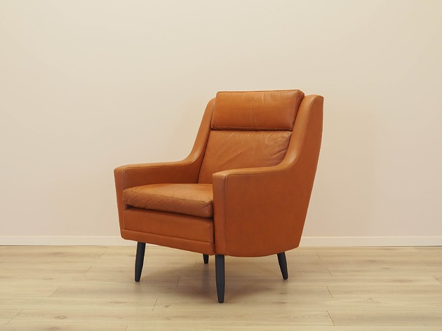 fotele Fotel pomarańczowy, duński design, lata 70, produkcja: Dania