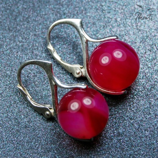 Kule różowego agatu Ikati Jewellery