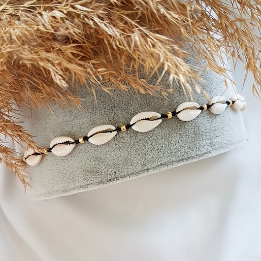 bransoletki na sznurku Bransoletka NA KOSTKĘ z muszelek