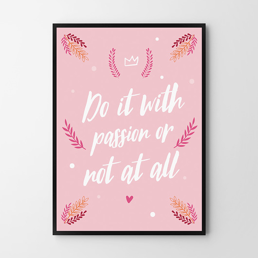 Twój CYTAT - plakat - wersja róż HOG STUDIO