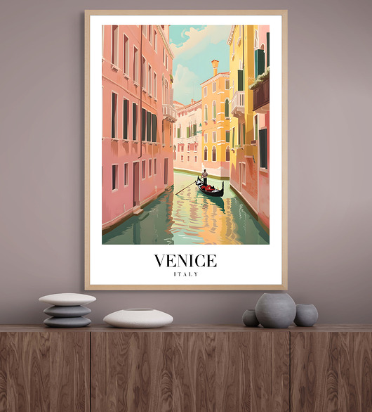 plakaty Retro plakat podróżniczy - Włochy - Wenecja - pamiątka, prezent