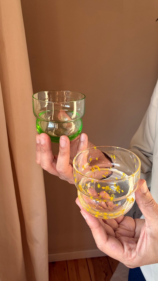 szklanki i kieliszki SZKLANKI RUNO MIX REGULAR (2szt.) trawa + żółte kropki