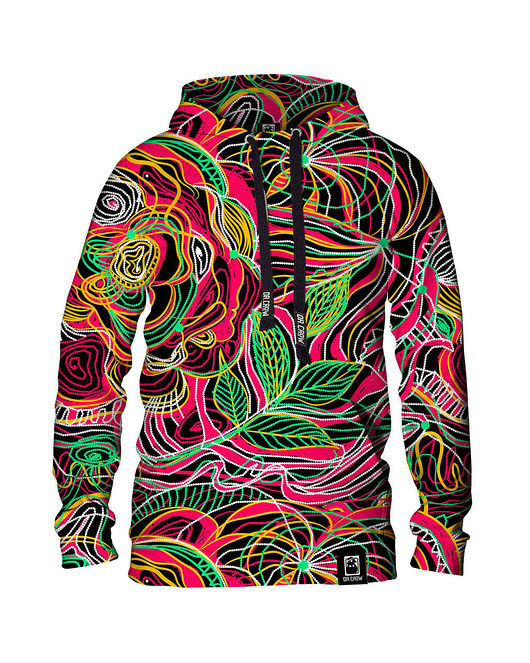 bluza z kapturem damska Damska Bluza z kapturem DR.CROW Drawn Flowers