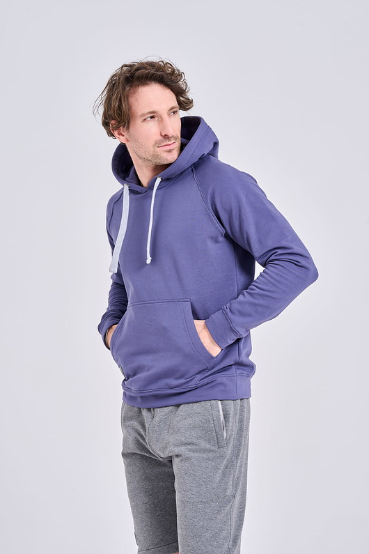 bluzy męskie Bluza dresowa unisex z kapturem i kieszenią Suwałki 3.0 idygo - XL
