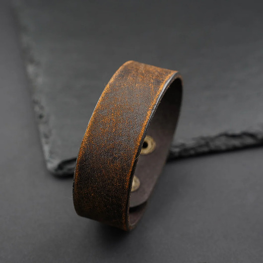 biżuteria męska Skórzana bransoletka w stylu vintage