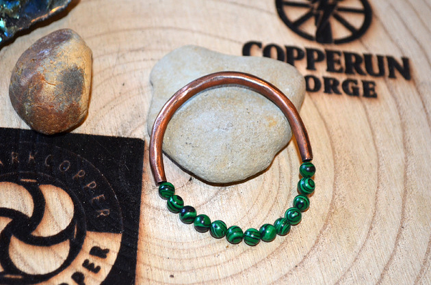 bransoletki - inne Rustykalna bransoletka miedziana rękodzielnicza