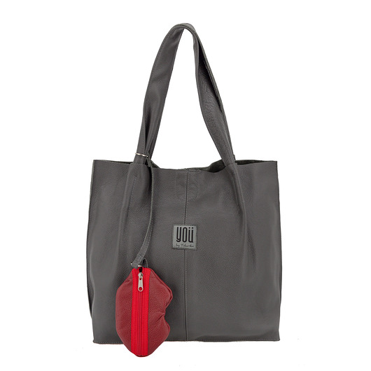 Skórzana torba Shopper szara YOU by Tokarska