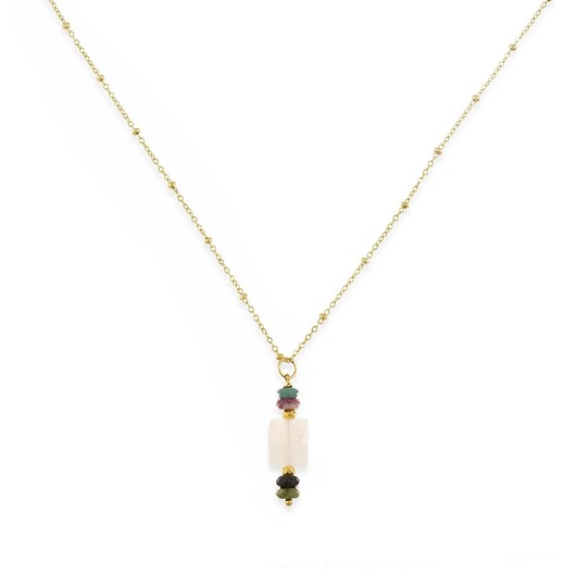 biżuteria różna Delikatny łańcuszek z kamieniami miłości i równowagi