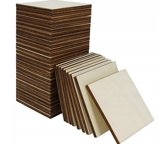 kartki scrapbooking Kwadraty ze sklejki do malowania 100SZT Podstawki pod kubek Baza 10x10cm