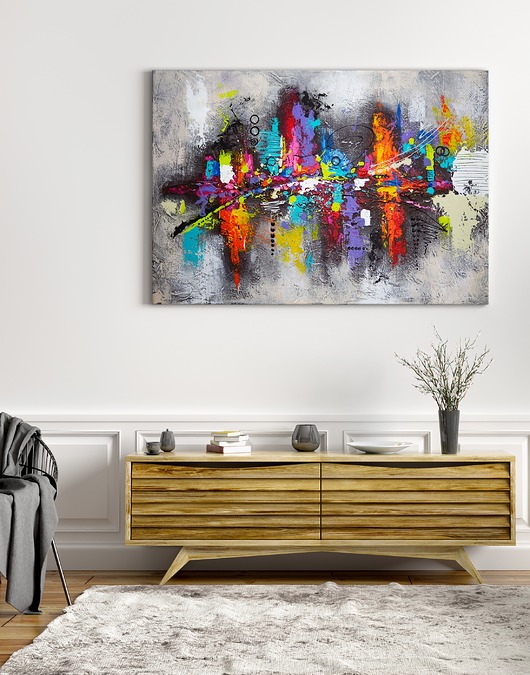obrazy Obraz na płótnie - Kolorowa abstrakcja - 100x70 cm  (1-0324)