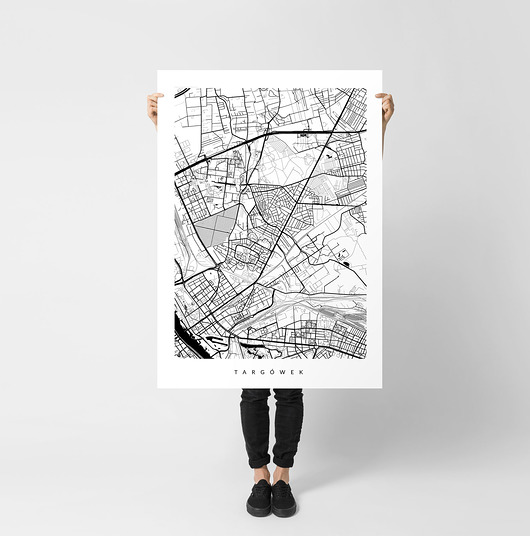 Targówek - plakat z planem dzielnicy PLAKATY GEOMETRYCZNE