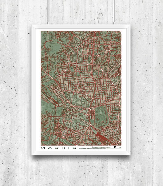 Plakat Madrid - plan miasta minimalmill
