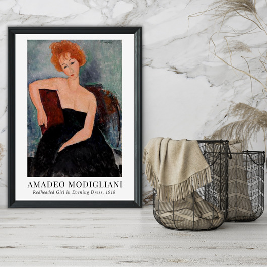 plakaty Plakat reprodukcja Amadeo Modigliani "Redheaded Girl in Evening Dress"