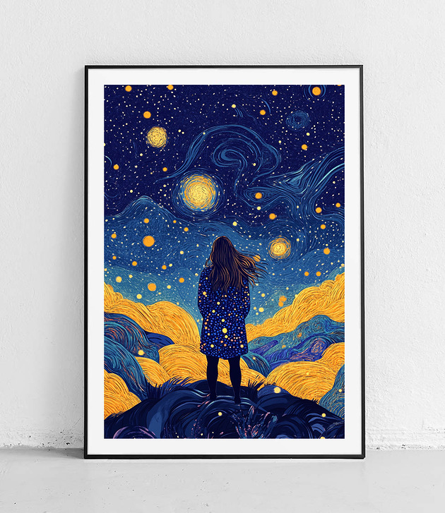 plakaty Plakat - Podziwiając Nocne Gwiazdy