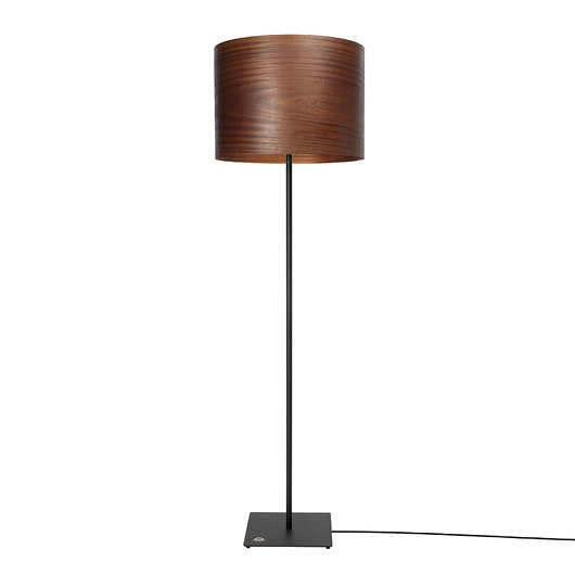 lampy podłogowe Lampa podłogowa LEEA - BLACK SAPELI. Abażur fornir Sapele-egzotyk.