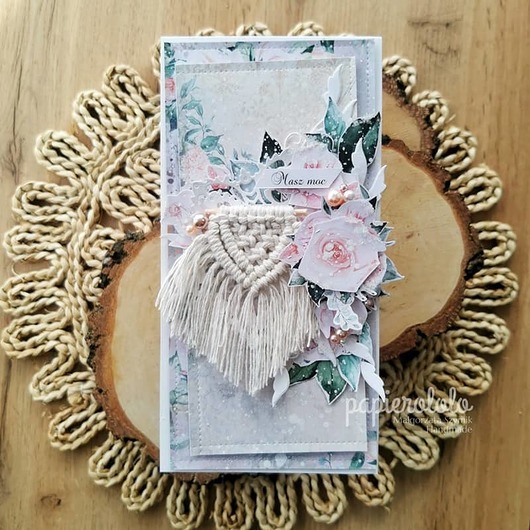 kartki scrapbooking Kartka z makramą Masz moc