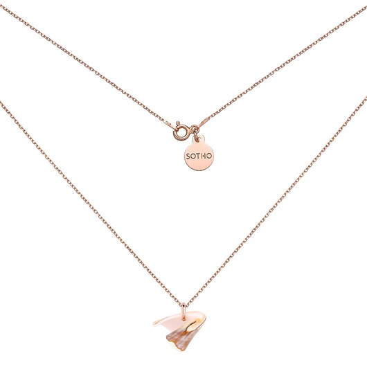 złote naszyjniki Naszyjnik z różowego złota z muszelką