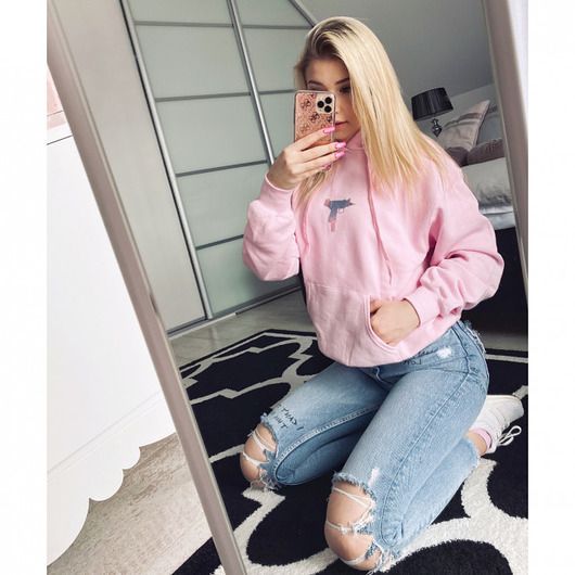 Uzi Glitter Hoodie Różowa Back to Black