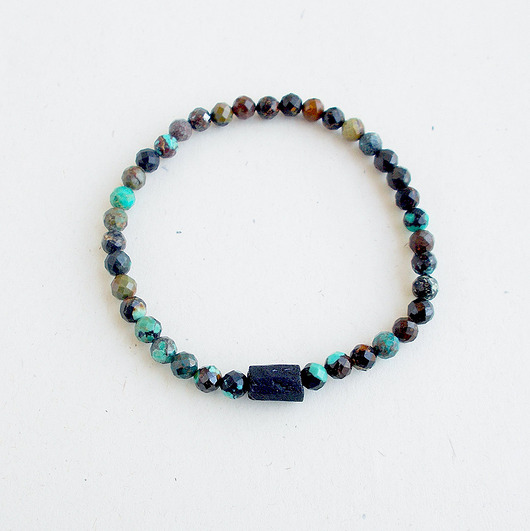 bransoletki z kamieni naturalnych Turmalin i turkus afrykański bransoletka