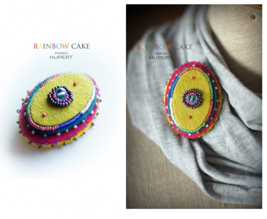 RainbowCake brooch FlowerFelt Design