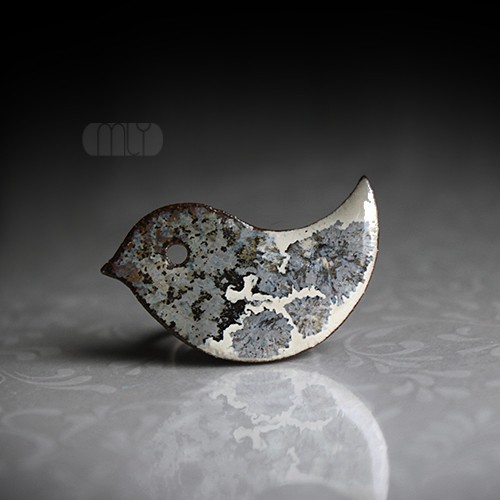 broszki Ptaszek Popielaty