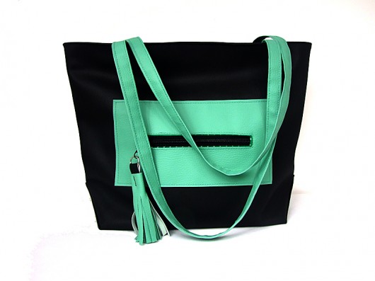 Torba XL czarny z mięta beautifulthings