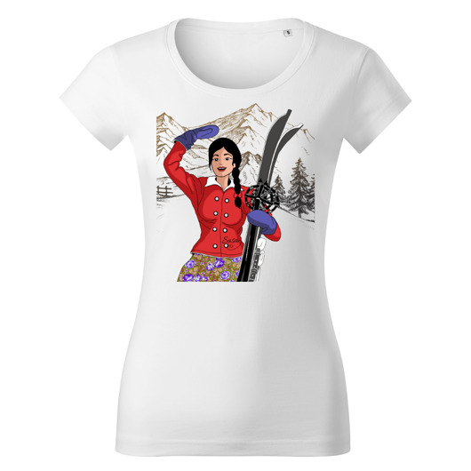 t-shirt damskie Tatra Art by Magdalena Gądek narciarka