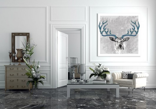 OBRAZ NA PŁÓTNIE - JELEŃ DEER- 80x80cm LUdesign gallery