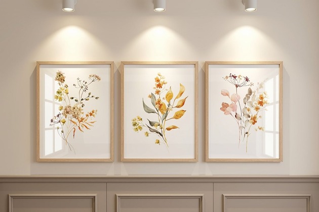 grafiki i ilustracje ZESTAW PLAKATÓW botanicznych, grafiki polne kwiaty roślinne
