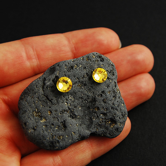 Kryształy Swarovski Citrine klipsy magnetyczn MAREMI Jewelry
