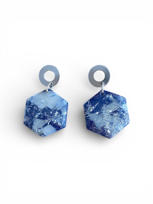 kolczyki z masy plastycznej Kolczyki gwieździsta noc z gliny polimerowej