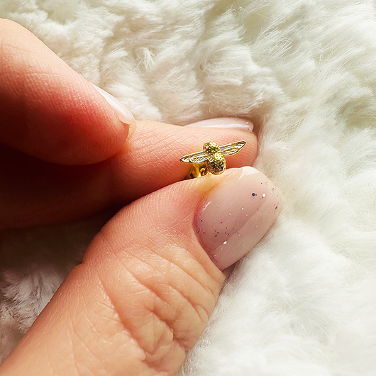 kolczyki pozłacane Kolczyki  pszczoły  , mini złote pszczółki