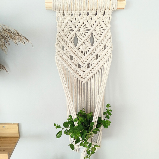 kwietniki Kwietnik na ścianę- makrama "ARIEL" kolor naturalny, Boho dekoracja