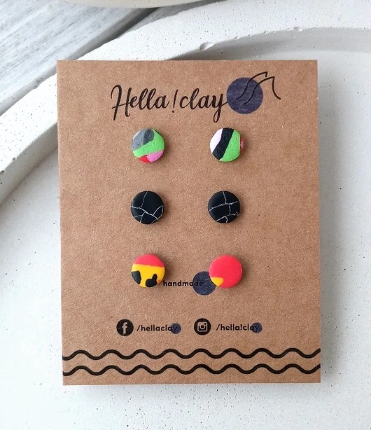 Minikolczyki 3pack Hellaclay