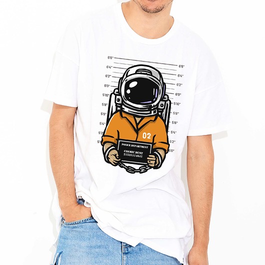 Koszulka z nadrukiem Przestępczy astronauta ART ORGANIC