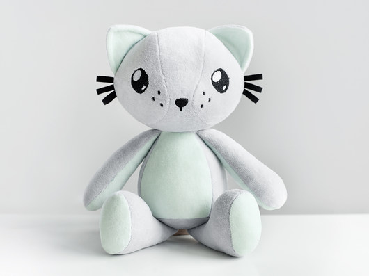 Kot przytulanka - Poofy Cat PLUSHEE szary-mięta MaFee Dolls