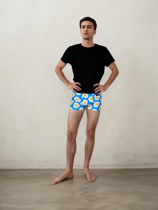 moda - inne Bokserki męskie z bawełny z printem w JAJKA SADZONE