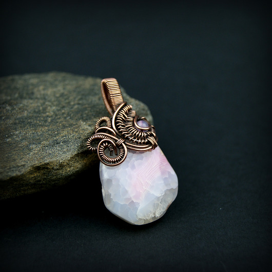 wisiory Wisiorek wire wrapping z agatem
